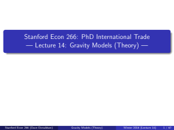Gravity Models (Theory)