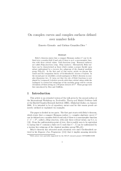 On complex curves and complex surfaces defined over number fields