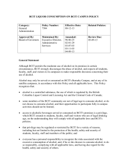 7504 - Liquor Consumption on BCIT Campus