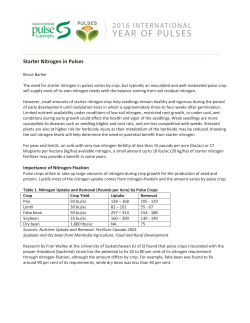 Starter Nitrogen in Pulses - Saskatchewan Pulse Growers