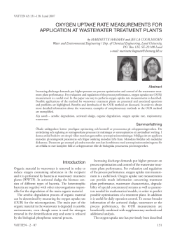 Oxygen uptake rate measurements fOr