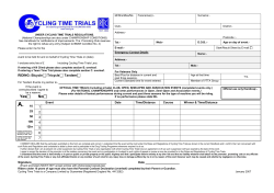 Cycling Time Trials Entry Form