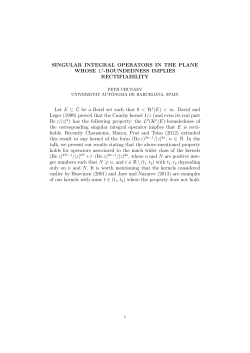SINGULAR INTEGRAL OPERATORS IN THE PLANE