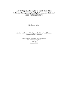 A Social Cognitive Theory based examination of the behavioural