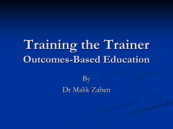 Training the Trainer Learning outcomes