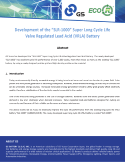 Development of the &ldquo;SLR-1000&rdquo; Super Long Cycle Life Valve