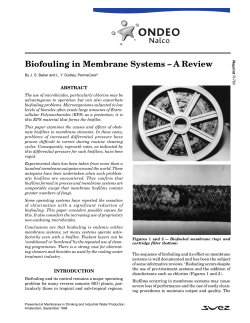 Biofouling in Membrane Systems &ndash; A Review