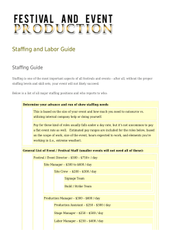 Staffing and Labor Guide - Festival and Event Production