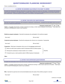 questionnaire planning worksheet