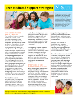 Peer-Mediated Support Strategies