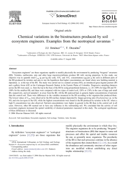 Chemical variations in the biostructures produced by soil