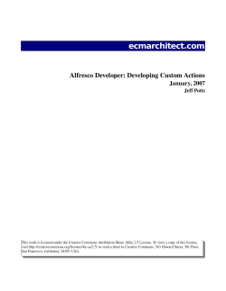 Alfresco Developer: Developing Custom Actions