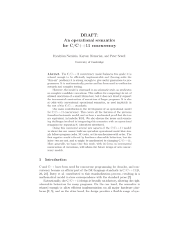 DRAFT: An operational semantics for C/C++11 concurrency