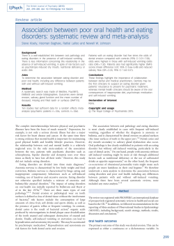 Association between poor oral health and eating disorders