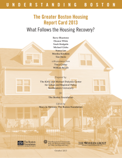 The Greater Boston Housing Report Card 2013 What Follows the