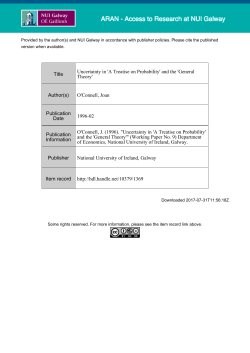 `A Treatise on Probability` and the `General Theory` - Aran