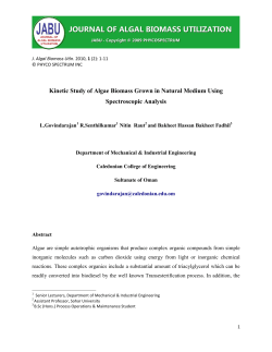 Kinetic Study of Algae Biomass Grown in Natural Medium Using