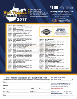 $100 Per Ticket - West Virginia Grand Bash