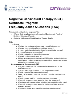 Cognitive Behavioural Therapy (CBT) Certificate Program