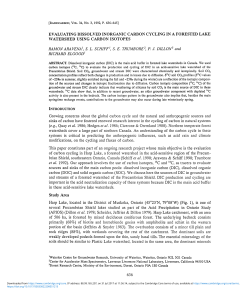 EVALUATING DISSOLVED INORGANIC CARBON CYCLING IN A
