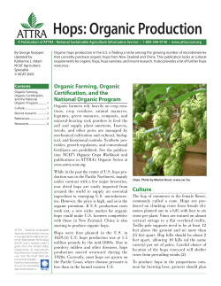 Hops: Organic Production