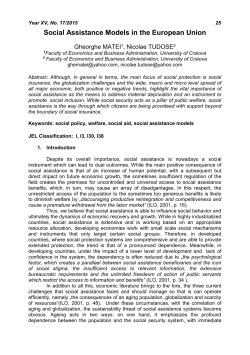 Social Assistance Models in the European Union