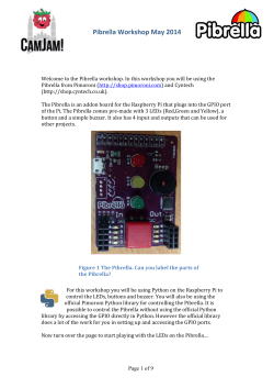 Pibrella Workshop May 2014