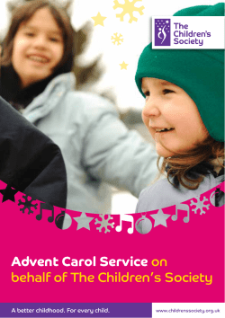 Advent Carol Service on behalf of The Children`s Society