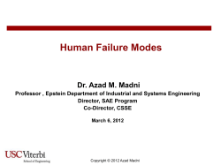 Human Failure Modes - Center for Systems and Software Engineering
