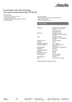 Ex switchgear with radio technology // Ex radio command device