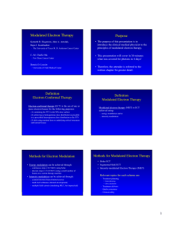 Modulated Electron Therapy Purpose