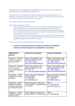 1. contact information for a small business or primary producer who