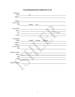 Feed Management Plan Template