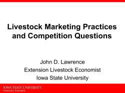 Livestock Marketing Practices and Competition Questions