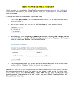 ADDING AN ATTACHMENT TO AN ASSIGNMENT Attachments can