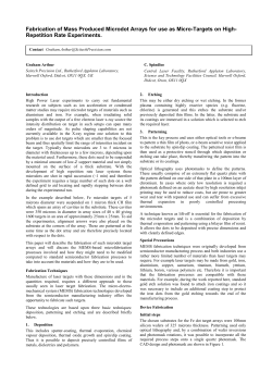 Fabrication of Mass Produced Microdot Arrays for use as Micro