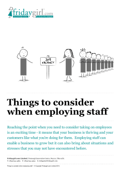 Things to consider when employing staff