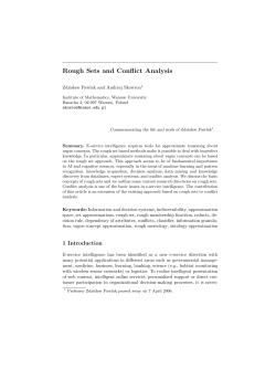 Rough Sets and Conflict Analysis - Group of Logic