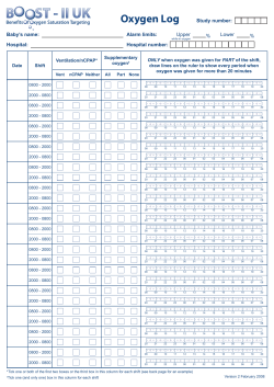 Oxygen Log Study number
