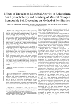 Effects of Drought on Microbial Activity in Rhizosphere, Soil