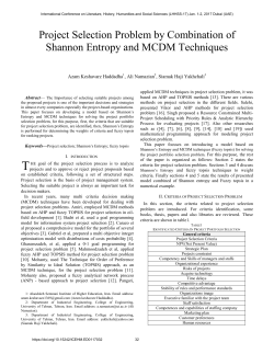 Project Selection Problem by Combination of Shannon