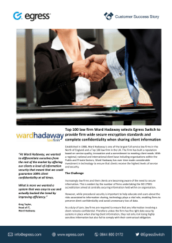Top 100 law firm Ward Hadaway selects Egress Switch to provide