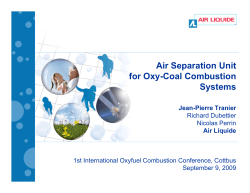 Air Separation Unit for Oxy-Coal Combustion S tysems