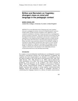 Britton and Bernstein on Vygotsky: divergent views on mind and