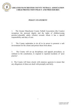 job description - Greater Manchester County Netball Association