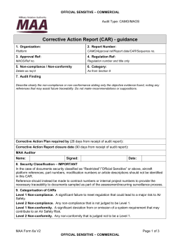 MAA Corrective Action Report CAR Template