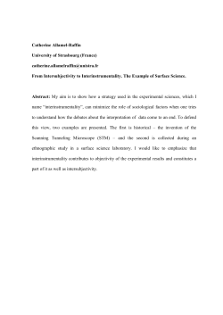 From Intersubjectivity to Interinstrumentality: The example of Surface