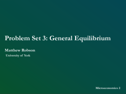 Microeconomics 2: Problem Set 1