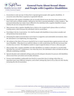 General Facts About Sexual Abuse and People with Cognitive