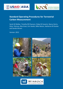 Winrock SOPs for Terrestrial Carbon Measurement